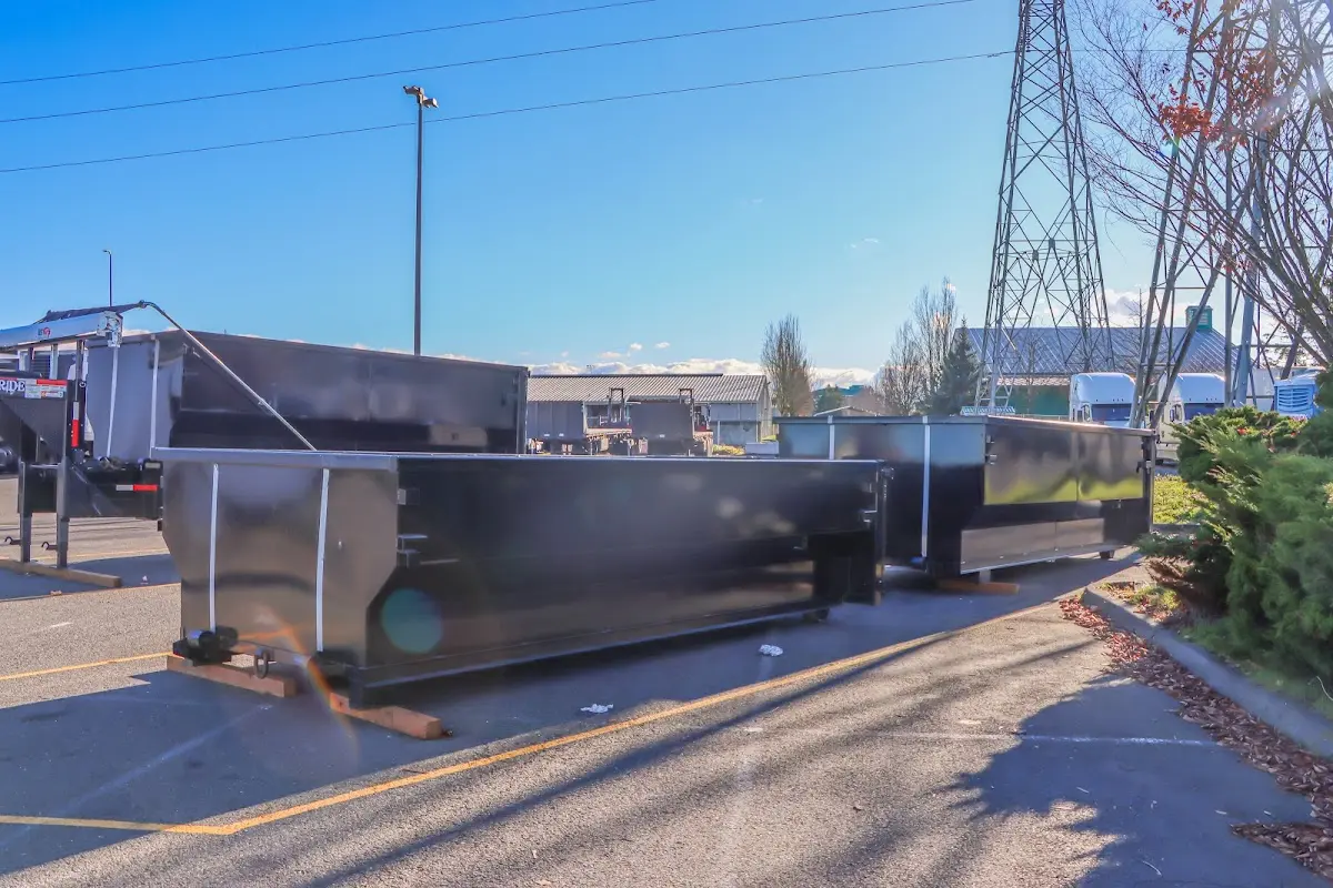 Roll-off dumpster ready for waste disposal at job site for Estate Cleanout Dumpster Rental in Tequesta